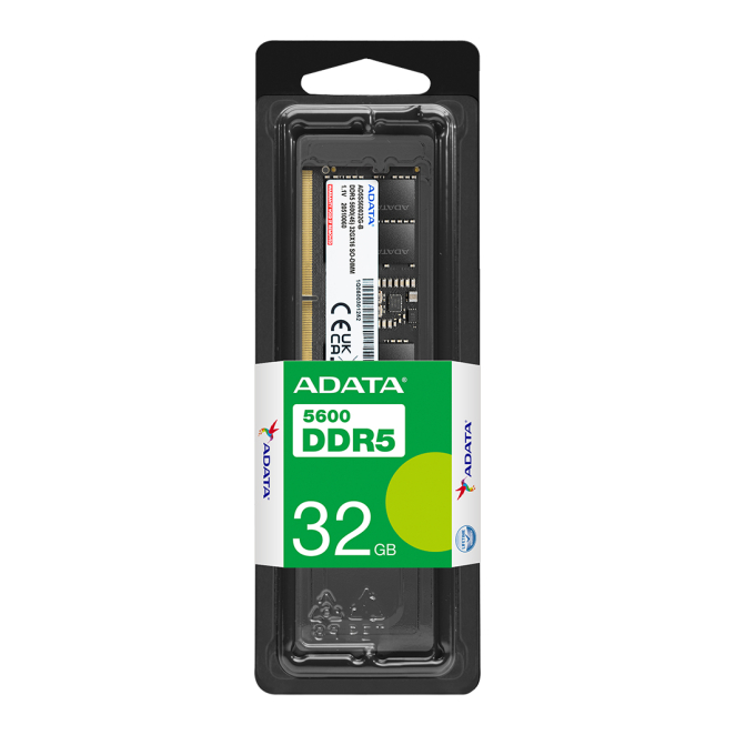 ADATA AD5S560032G-S módulo de memoria 32 GB 1 x 32 GB DDR5 262-pin SO-DIMM ECC