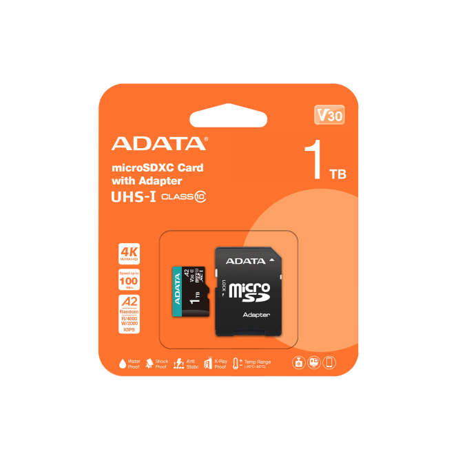 ADATA AUSDX1TUI3V30SA2-RA1 memoria flash 1 TB MicroSDXC UHS-I Clase 10