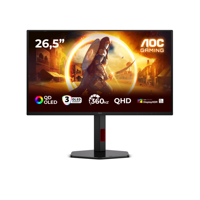 AOC G4 Q27G4SDR pantalla para PC 67,3 cm (26.5") 2560 x 1440 Pixeles Quad HD QD-OLED Negro, Rojo