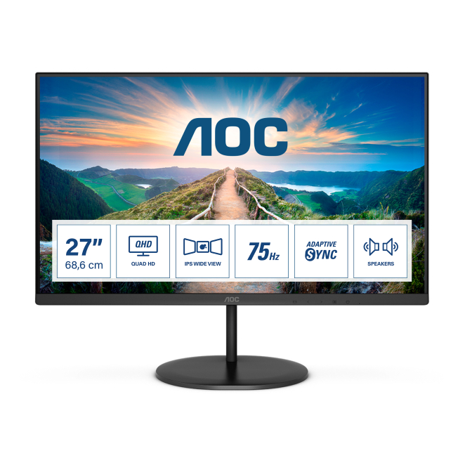 AOC V4 Q27V4EA LED display 68,6 cm (27″) 2560 x 1440 Pixeles 2K Ultra HD Negro