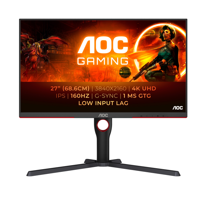 AOC G3 U27G3X/BK pantalla para PC 68,6 cm (27″) 3840 x 2160 Pixeles 4K Ultra HD LED Negro, Rojo