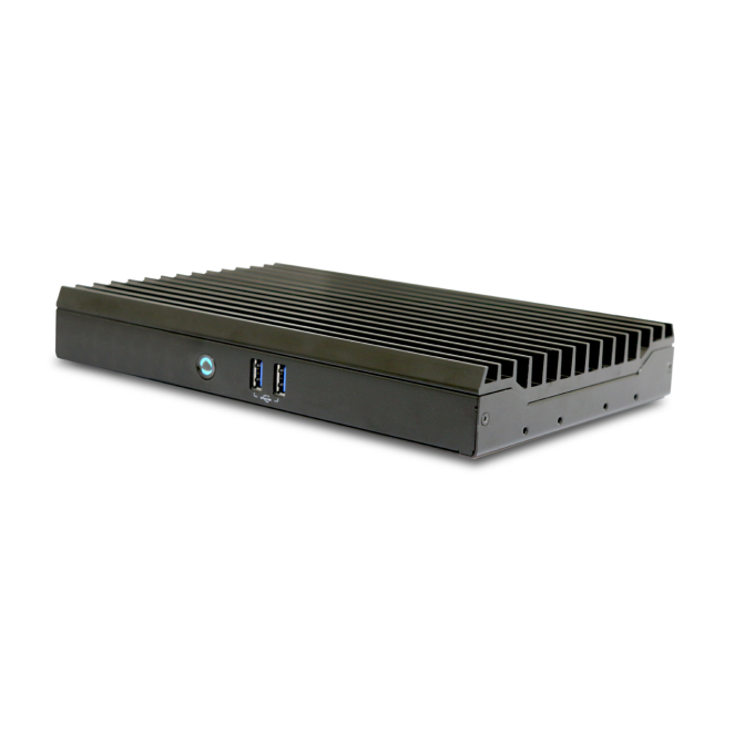 Mini PC AOPEN DEX5550-W Negro HD instalado en un entorno de trabajo