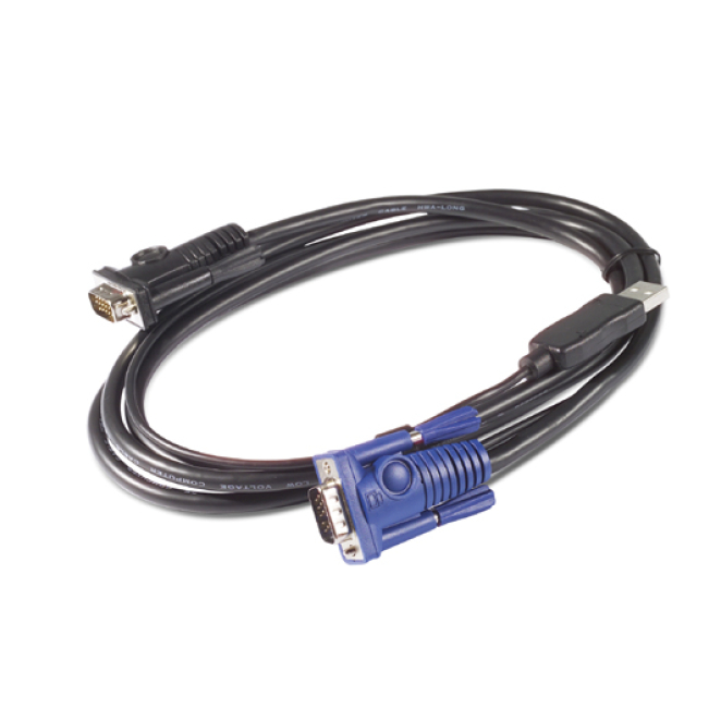 APC KVM USB Cable - 25 ft (7.6 m) cable para video, teclado y ratón (kvm) Negro 7,6 m