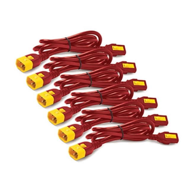APC AP8704S-WWX340 cable de transmisión Rojo 1,22 m C13 acoplador C14 acoplador