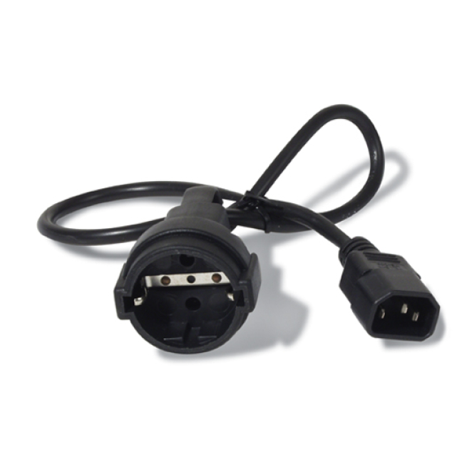 APC AP9880 cable de transmisión Negro 0,6 m C14 acoplador CEE7/7