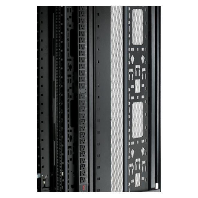 Interior del APC NetShelter SX 42U Rack con equipos instalados