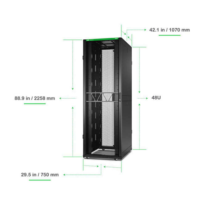 APC AR3157B2 armario rack 48U vista trasera