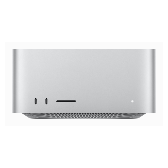 Apple Mac Studio frontal vista creativa Apple M M2 Ultra 64 GB 1 TB SSD macOS Ventura Mini PC Plata