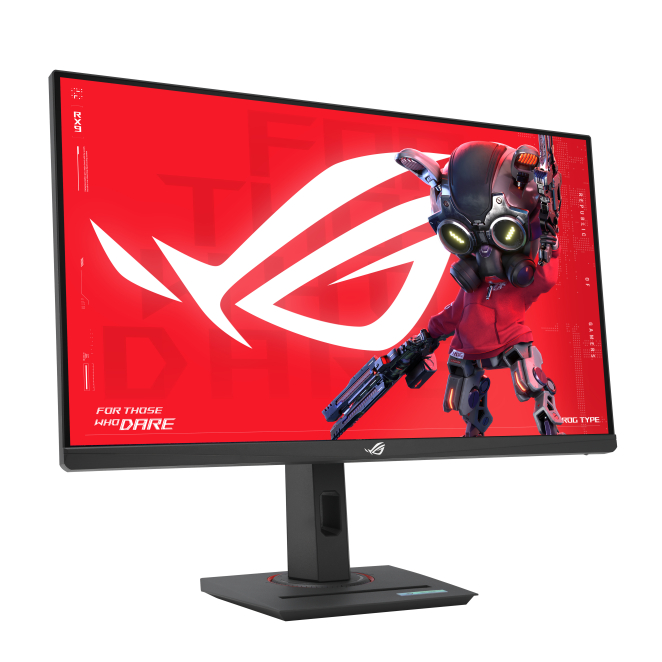 monitor ASUS ROG Strix XG27ACMS: vista lateral mostrando conectividad