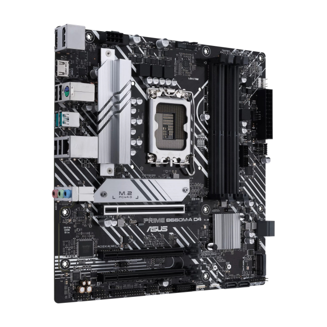 ASUS PRIME B660M-A D4-CSM perspectiva lateral