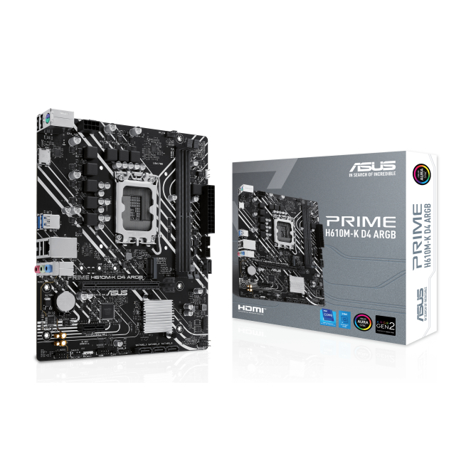 ASUS Prime H610M-K D4 ARGB Intel H610 LGA 1700 Micro ATX