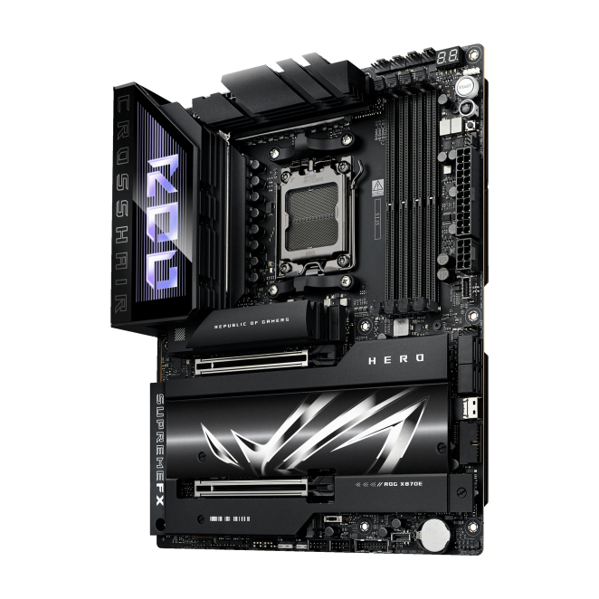 ASUS ROG Crosshair X870E Hero con opciones de conectividad