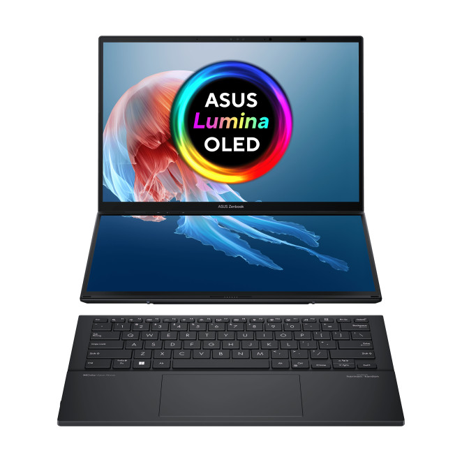ASUS Zenbook Duo OLED UX8406MA-QL396W - Ordenador Portátil 14" WUXGA (Intel Core Ultra 9 185H, 32GB RAM, 1TB SSD, Arc Graphics, Windows 11 Home) Gris Tintero - Teclado QWERTY español