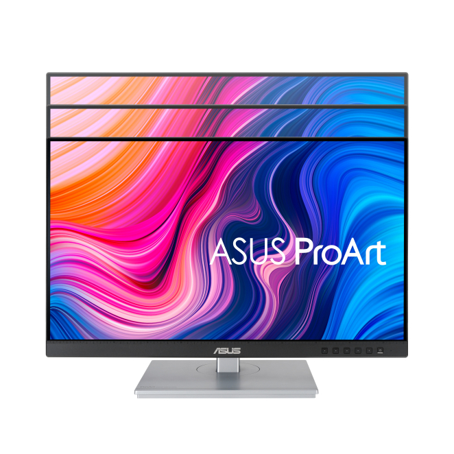Monitor ASUS ProArt PA247CV vista frontal con diferentes dispositivos