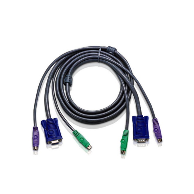 ATEN 6ft PS/2 cable para video, teclado y ratón Negro 1,8 m