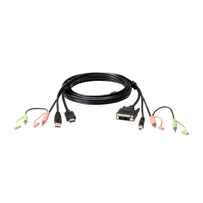 ATEN Cable KVM HDMI a DVI-D USB con audio de 1,8 m