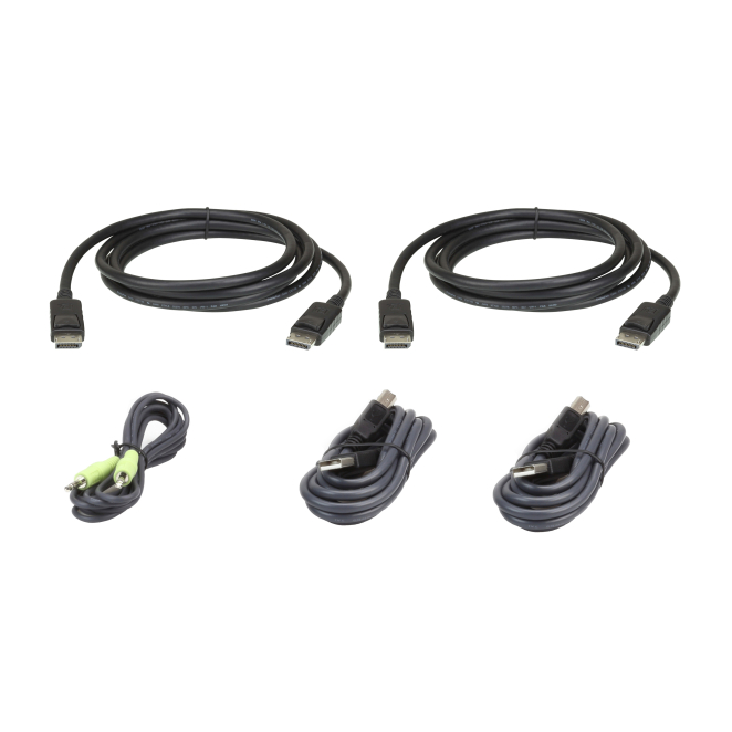 ATEN Kit de cable para KVM seguro DisplayPort dual display USB de 1,8 m
