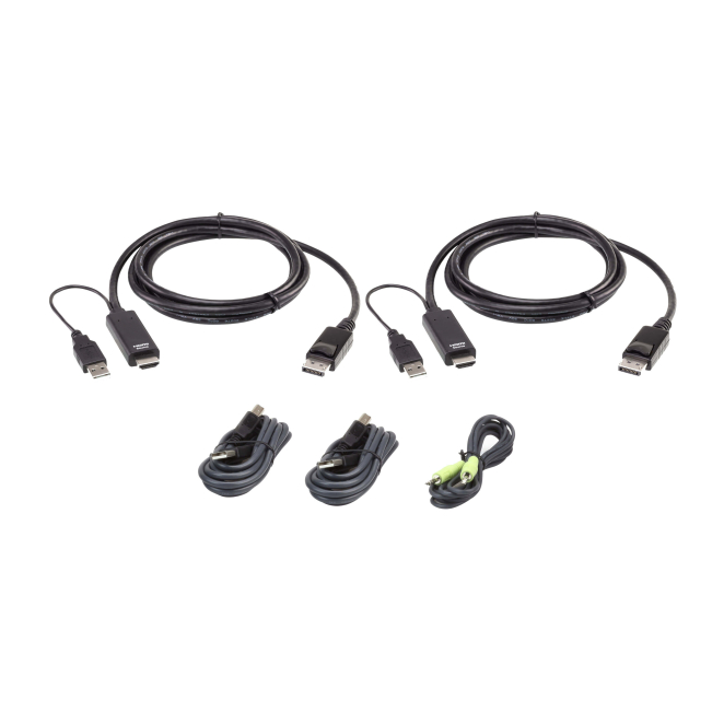 ATEN Kit de cable para conexión KVM seguro universal dual display de 1,8 m