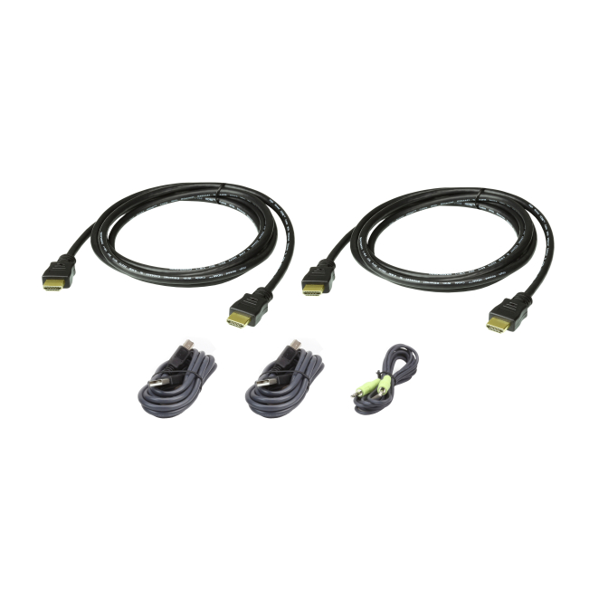 ATEN Kit de cable para KVM seguro HDMI dual display USB de 1,8 m