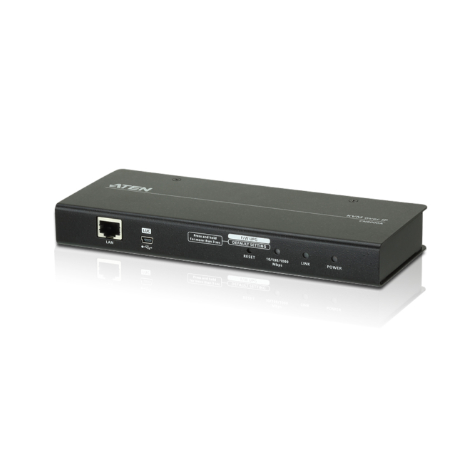 ATEN Unidad de control KVM por IP VGA de un puerto (1920 x 1200) con acceso compartido desde consolas local/remota
