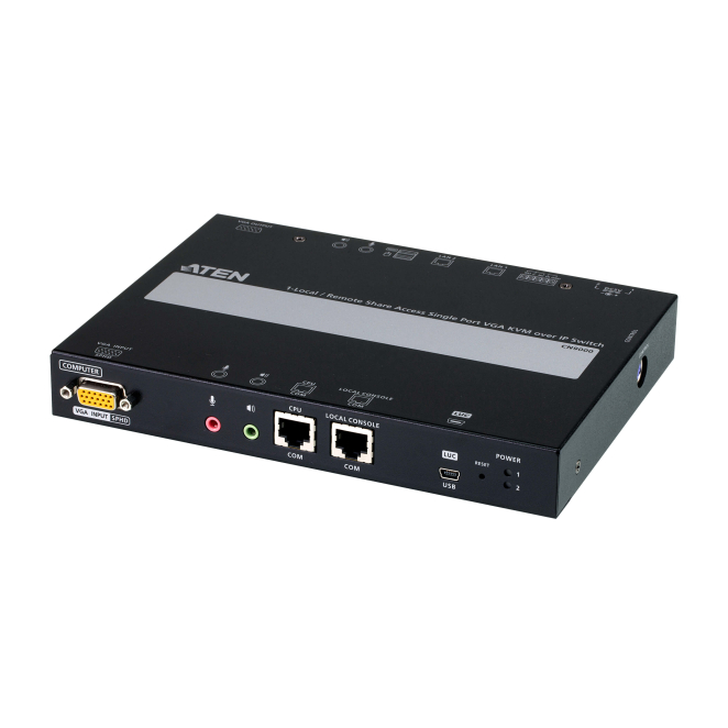 ATEN 1 switch KVM a través de IP VGA de un solo puerto para acceso a recurso compartido local/remoto