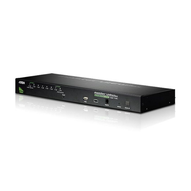 ATEN Switch KVM VGA PS/2-USB de 8 puertos con puerto para conexión en cadena y periféricos USB