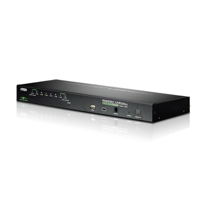 ATEN Switch KVM por IP VGA PS/2-USB de 8 puertos con acceso compartido desde consolas local/remota