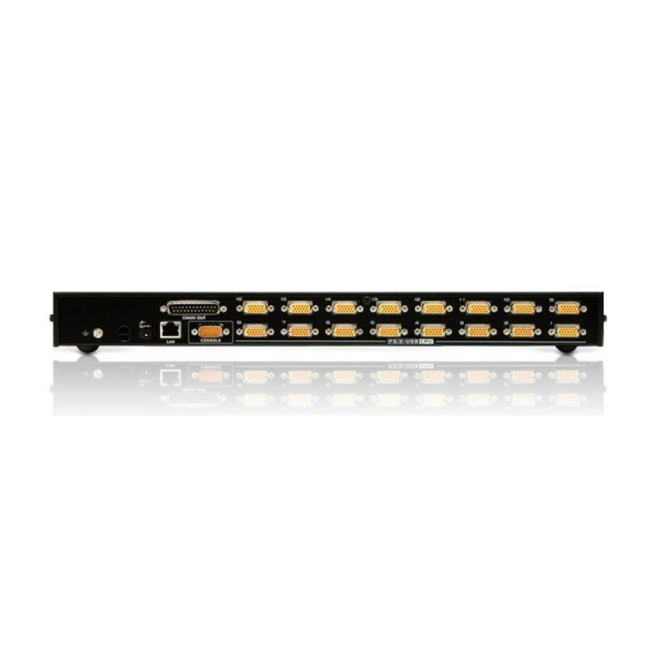 ATEN Switch KVM por IP VGA PS/2-USB de 16 puertos con acceso compartido desde consolas local/remota