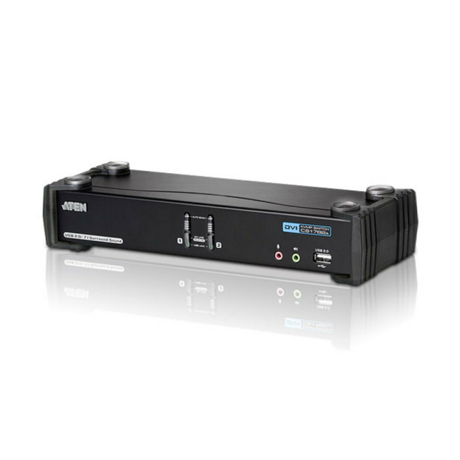ATEN Switch KVMP™ DVI/Audio dual link (7.1 canales) USB de 2 puertos