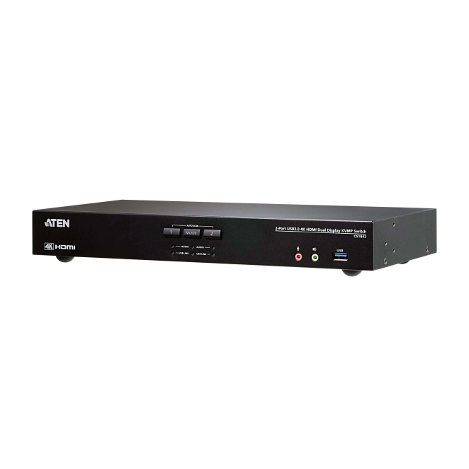 ATEN Switch KVMP™ USB 3.0 4K HDMI para dos pantallas de 2 puertos