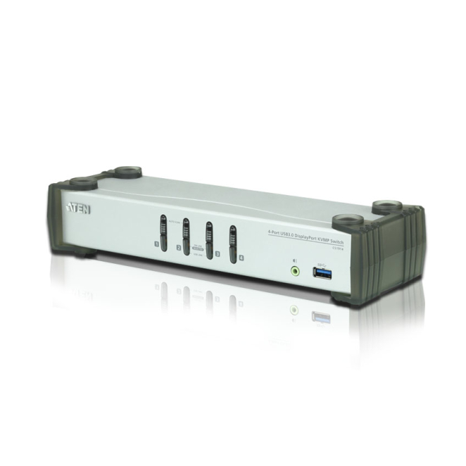 ATEN Switch KVMP™ DisplayPort USB 3.0 de 4 puertos (cables incluidos)