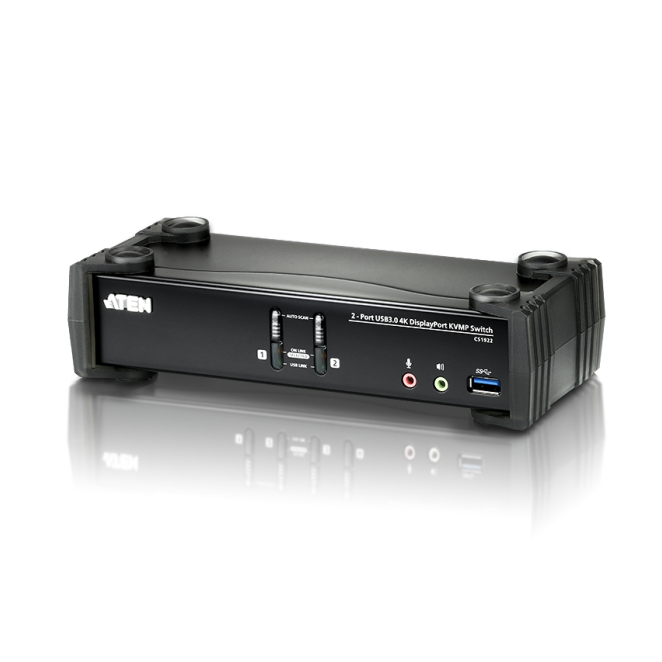 ATEN Switch KVMP™ DisplayPort 4K USB 3.0 de 2 puertos (cables incluidos)