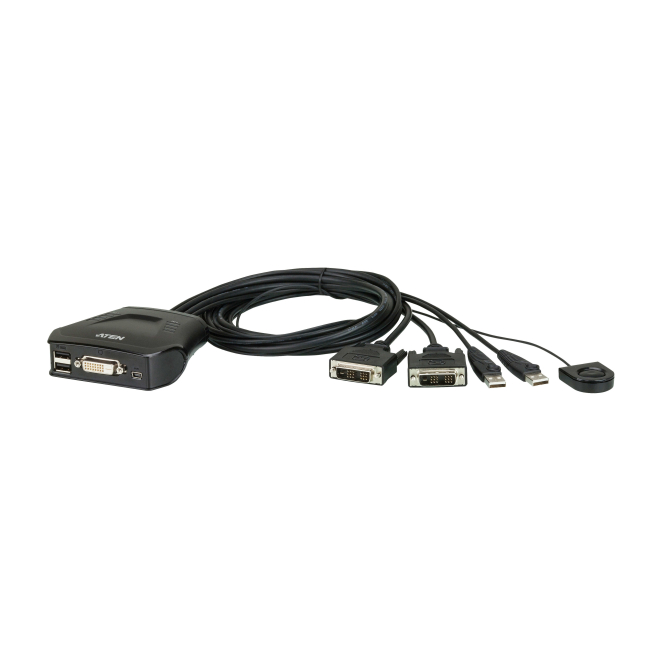 ATEN CS22D interruptor KVM Negro