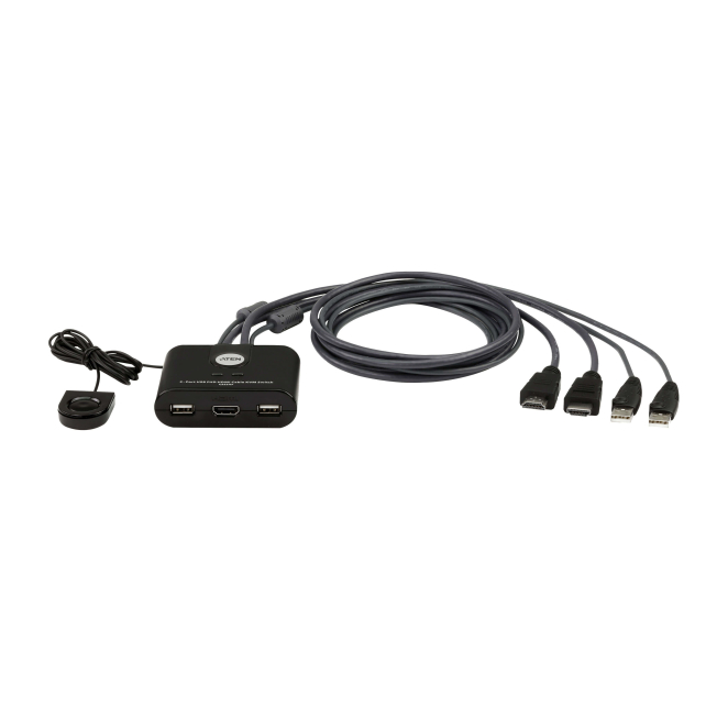 ATEN Switch KVM USB FHD HDMI de 2 puertos en formato cable