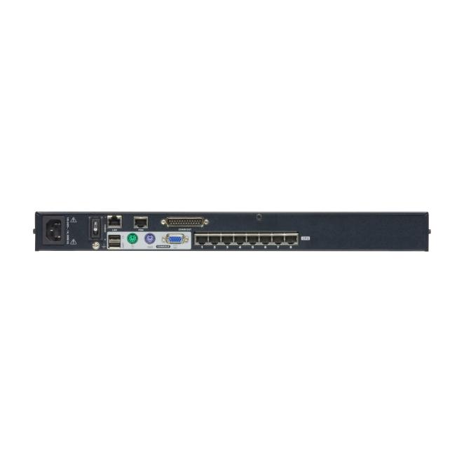 ATEN Switch KVM por IP multi-interfaz Cat 5 de 8 puertos con acceso compartido desde consolas local/remota
