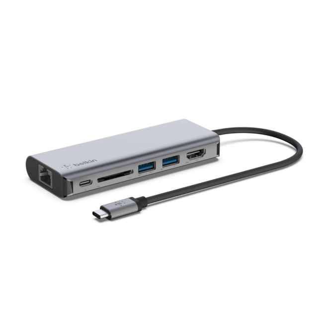 Belkin AVC008BTSGY base para portátil y replicador de puertos USB 3.2 Gen 1 (3.1 Gen 1) Type-C Negro, Gris