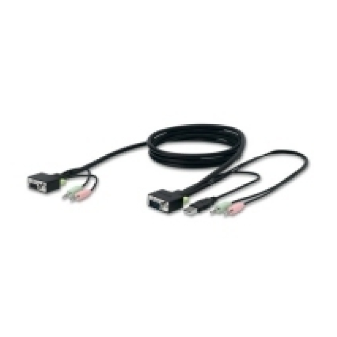 Belkin F1D9103-10 cable para video, teclado y ratón (kvm) Negro 3 m