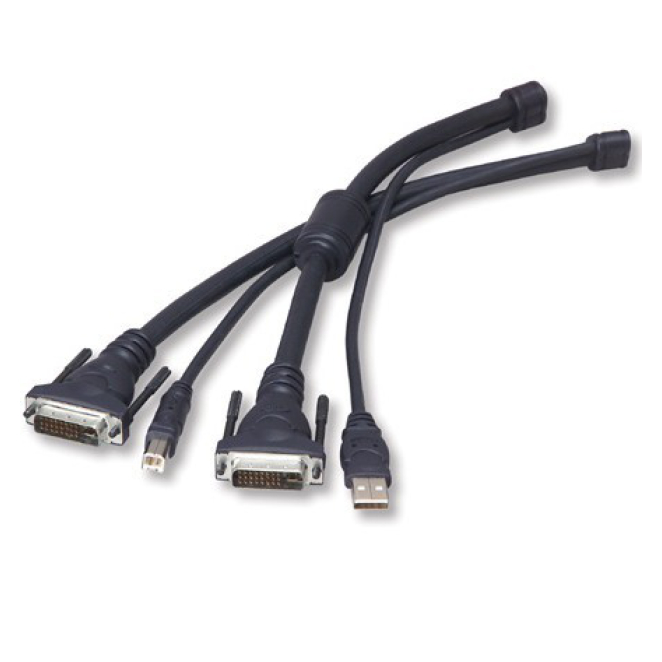 Belkin OmniView KVM Cables for SOHO Series with Audio, 1.8m, USB/DVI-I Dual Link cable para video, teclado y ratón (kvm) Negro 1,8 m