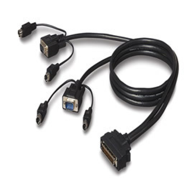 Belkin OmniView ENTERPRISE Series Dual-Port PS/2 KVM Cable cable para video, teclado y ratón (kvm) Negro 1,8 m