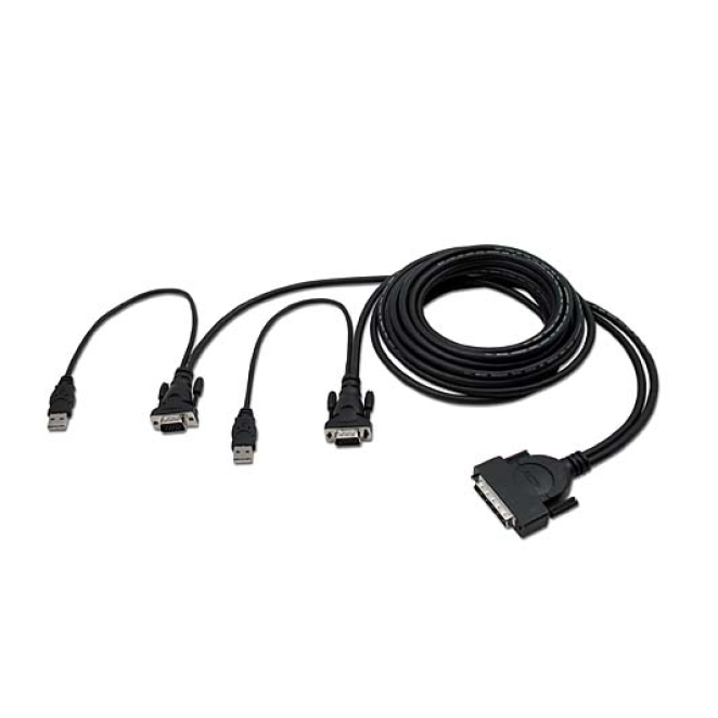 Belkin OmniView™ ENTERPRISE Series Dual-Port USB KVM Cable, 1.8m cable para video, teclado y ratón (kvm) Negro 1,8 m