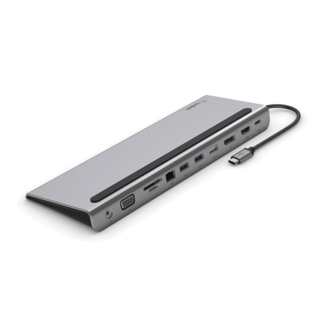 Belkin INC004BTSGY base para portátil y replicador de puertos Alámbrico USB 3.2 Gen 1 (3.1 Gen 1) Type-C Negro, Gris