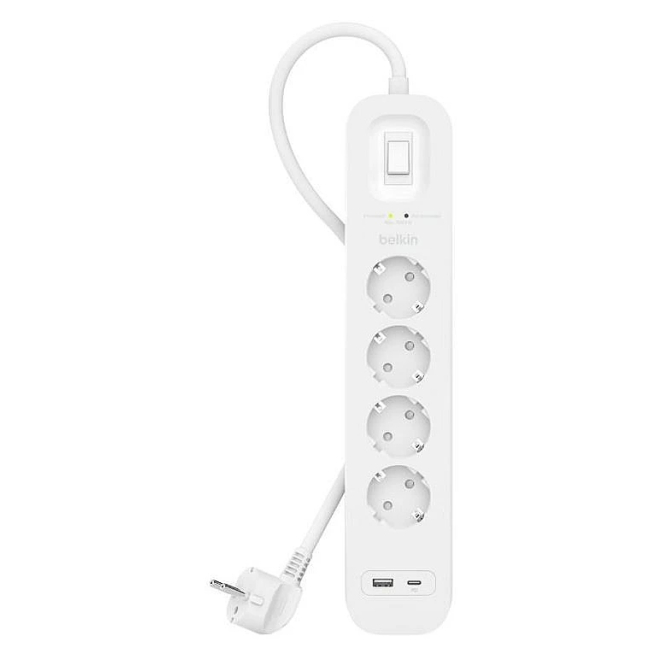 Belkin SRB001VF2M limitador de tensión Blanco 4 salidas AC 2 m