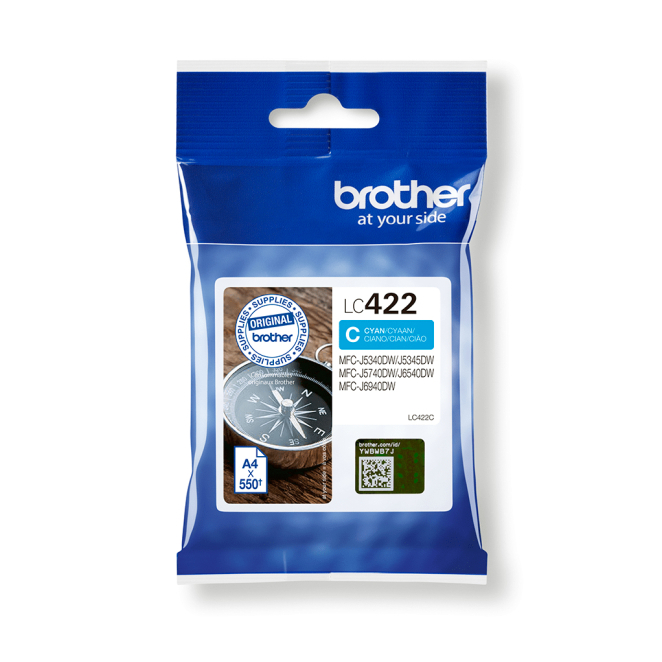 Brother LC422C cartucho de tinta cian