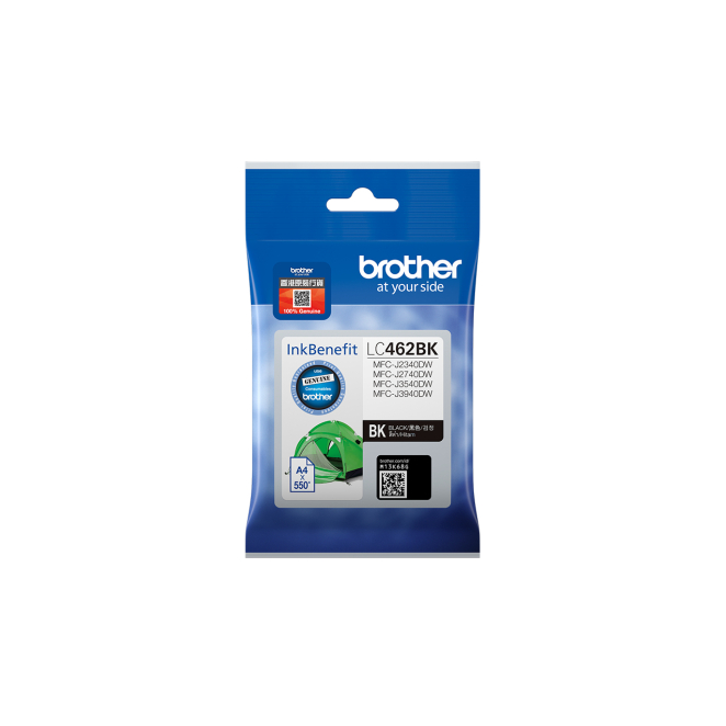 Brother LC462BK cartucho de tinta 1 pieza(s) Original Rendimiento estándar Negro