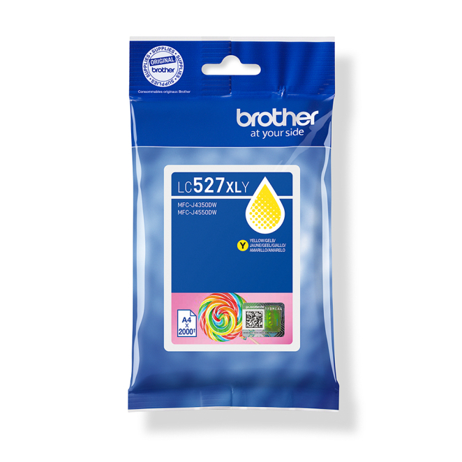 Brother LC527XLY cartucho de tinta 1 pieza(s) Original Alto rendimiento (XL) Amarillo