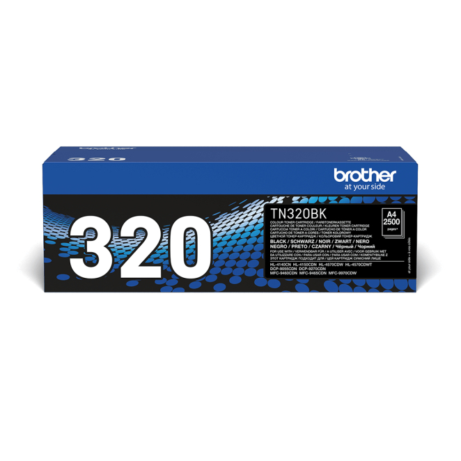 Brother TN-320BK cartucho de tóner visto de cerca