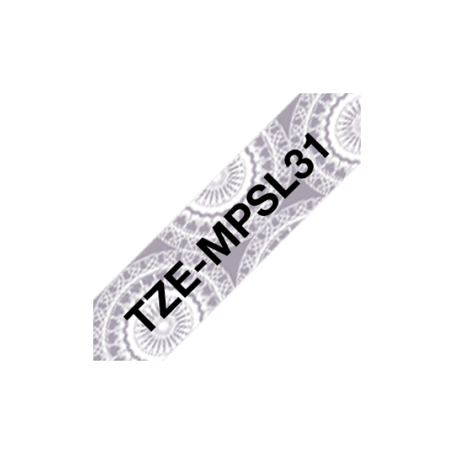 Brother TZE-MPSL31 cinta para impresora de etiquetas color negro sobre plata