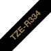 Brother TZE-R334 cinta para impresora de etiquetas Oro sobre negro