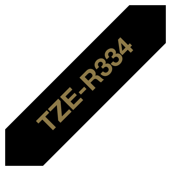 Brother TZE-R334 cinta para impresora de etiquetas Oro sobre negro