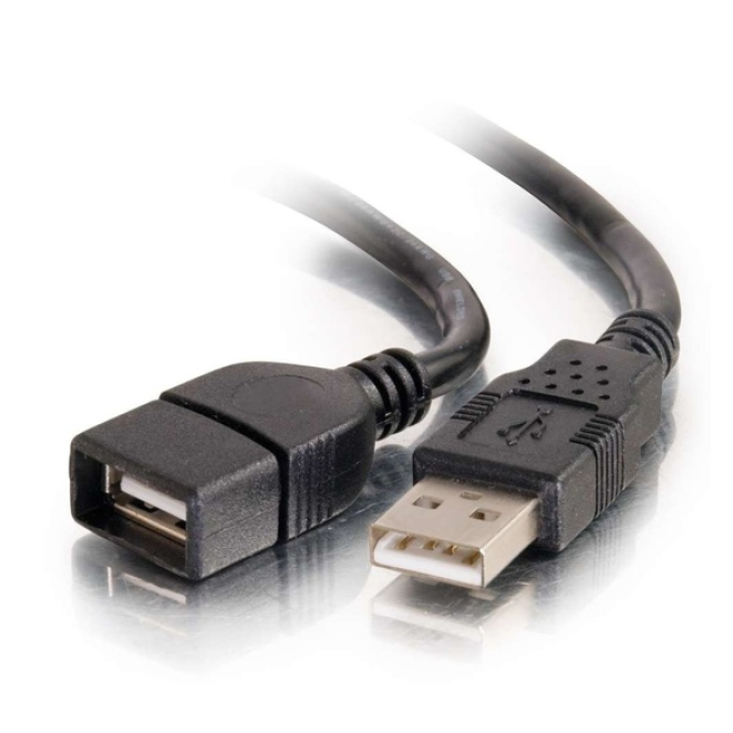 C2G Alargador USB 2.0 A macho a A hembra, 2 m (6,6 ft), negro